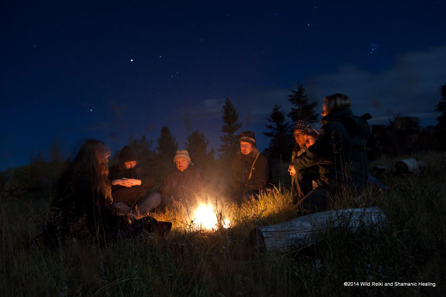 Storytelling after Fire Ceremony, ©2014 Andrew Hinton, www.reikishamanic.com